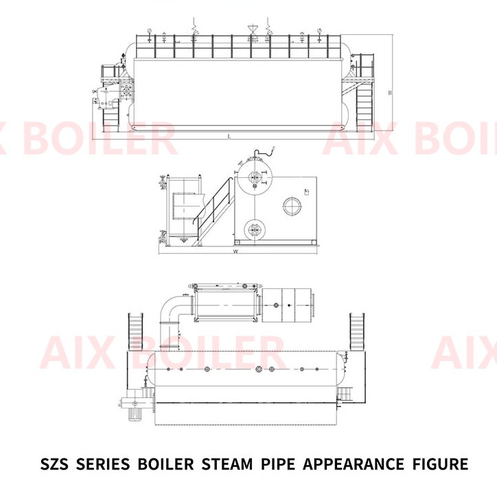 SZS Double-Drum Oil/Gas-Fired Steam Boiler